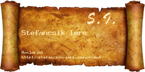 Stefancsik Imre névjegykártya